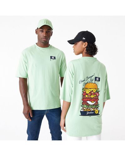 KTZ New York Yankees Mlb Burger Graphic Bright Oversized T-shirt - Green