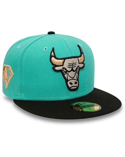 KTZ Chicago Bulls Nba East To West Turquoise 59fifty Fitted Cap - Green