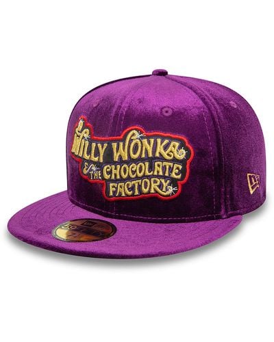 KTZ Willy Wonka And The Chocolate Factory Velvet 59fifty Fitted Cap - Purple