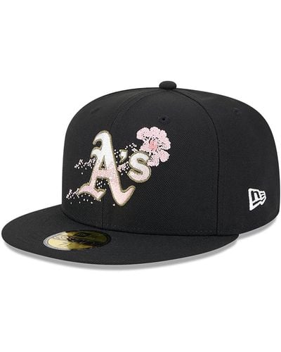 KTZ Oakland Athletics Dotted Floral 59fifty Fitted Cap - Black