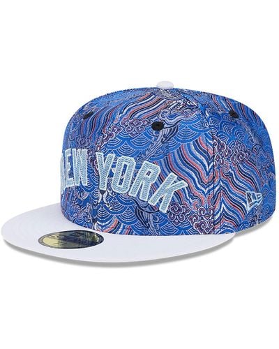 KTZ New York Yankees Wave Fill All Over Print 59fifty Fitted Cap - Blue