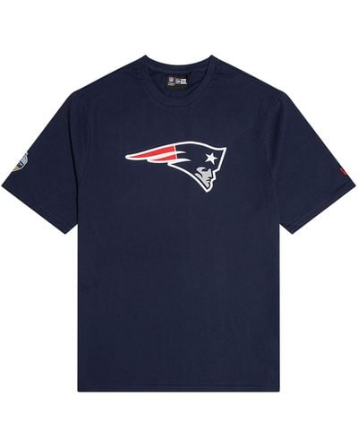 KTZ Men's NFL Oversized New England Patriots Short Sleeve T-Shirt - Blue