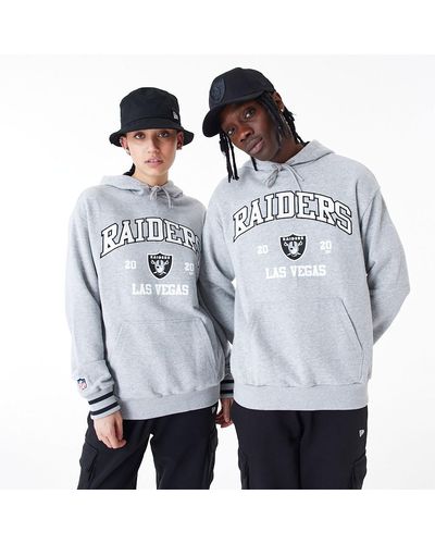 KTZ Las Vegas Raiders Nfl Oversized Pullover Hoodie - Grey