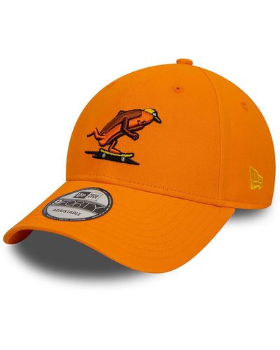 KTZ New Era Skateboarding Hot Dog Character 9forty Adjustable Cap - Orange