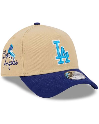 KTZ La Dodgers City Sidepatch Light Beige 9forty A-frame Adjustable Cap - Blue