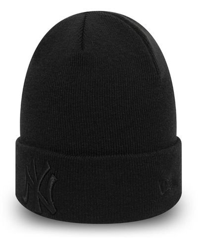 KTZ New York Yankees Essential All Cuff Beanie Hat - Black