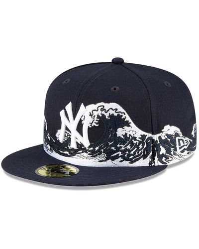 KTZ New York Yankees Mlb Wave Navy 59fifty Fitted Cap - Blue