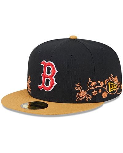 KTZ Boston Red Sox Floral Vine 59fifty Fitted Cap - Black