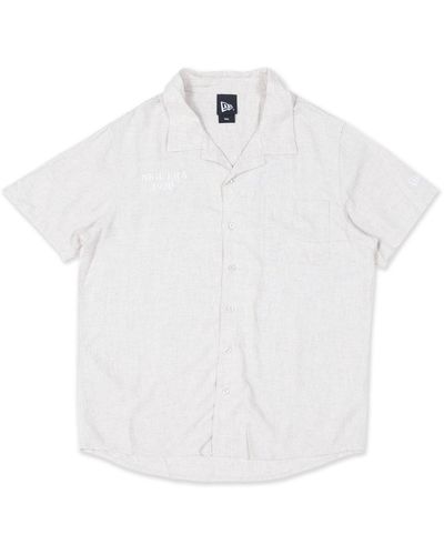 KTZ New Era Soft Nature-linen Stone Short Sleeve Shirt - White