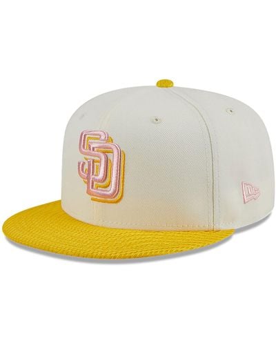 KTZ San Diego Padres City Mesh Chrome 59fifty Fitted Cap - Yellow