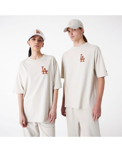 KTZ La Dodgers League Essential Stone Oversized T-shirt - Natural