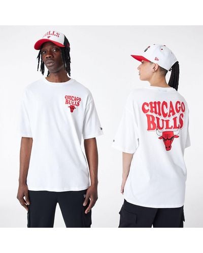 KTZ Chicago Bulls Nba Script Oversized T-shirt - White