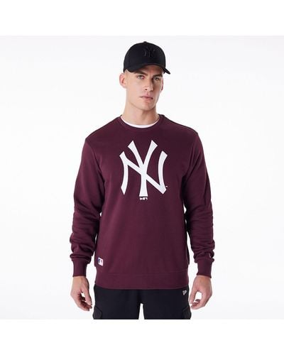 KTZ New York Yankees Mlb Regular Dark Crew Neck Sweatshirt - Purple