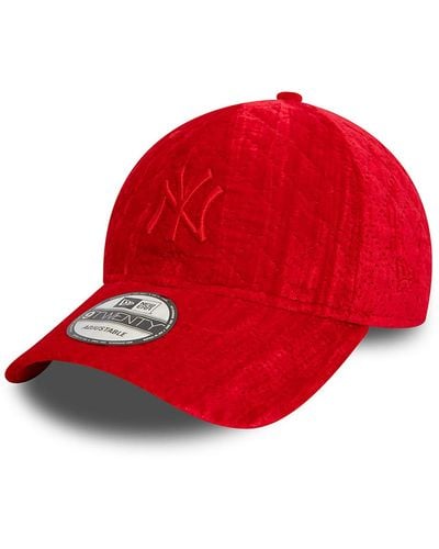 KTZ New York Yankees Quilted Velvet 9twenty Adjustable Cap - Red