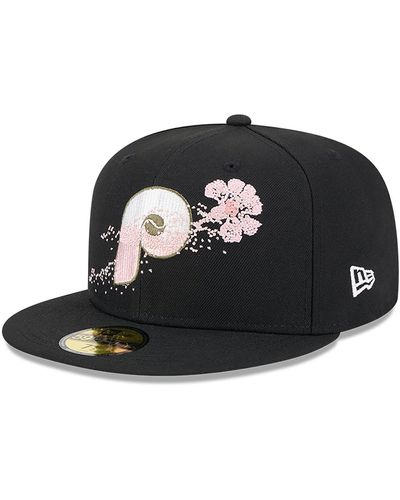 KTZ Philadelphia Phillies Dotted Floral 59fifty Fitted Cap - Black