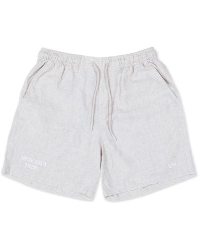KTZ New Era Soft Nature-linen Stone Shorts - White