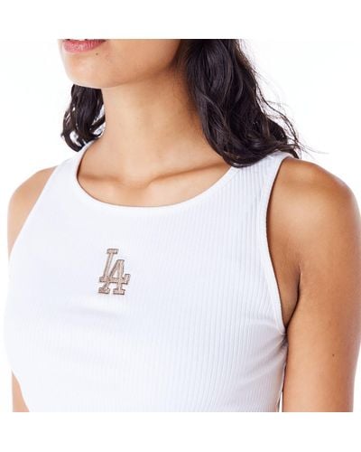 KTZ La Dodgers Mlb Lifestyle Womens Crop Tank Top - White