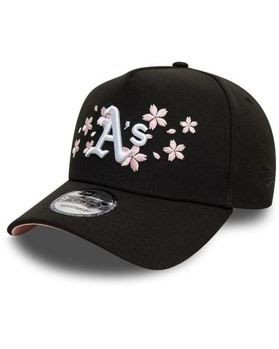 KTZ Oakland Athletics Cherry Blossom 9forty A-frame Adjustable Cap - Black