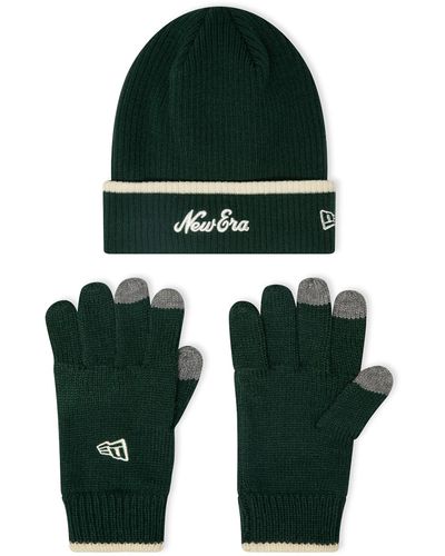 KTZ New Era E-touch Gloves & Beanie Set - Green
