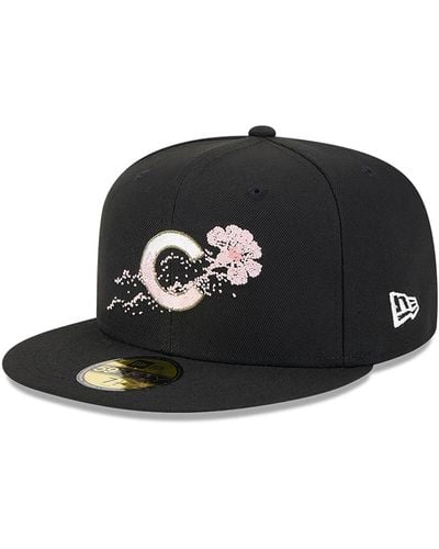 KTZ Chicago Cubs Dotted Floral 59fifty Fitted Cap - Black