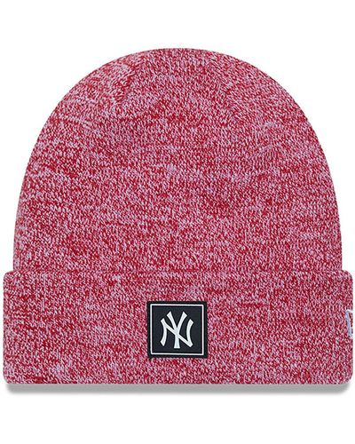 KTZ New York Yankees Team Cuff Knit Beanie Hat - Pink