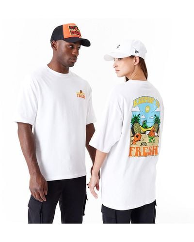 KTZ New Era Fruit Graphic Oversized T-shirt - White
