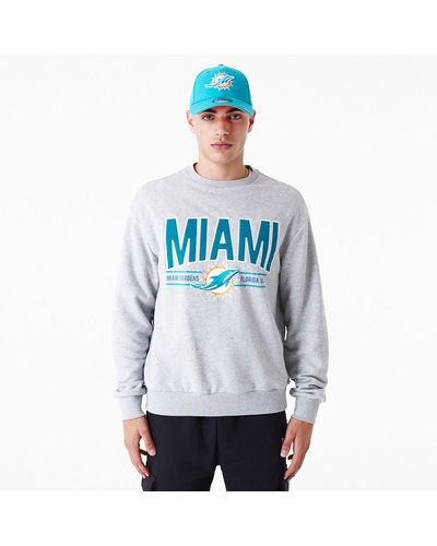 KTZ Miami Dolphins Nfl Wordmark Oversized Crew Neck Sweatshirt - Blue