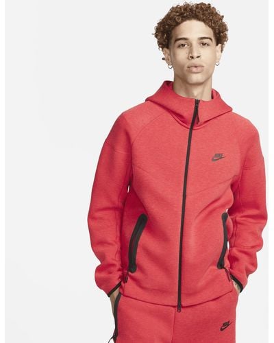 Nike Sportswear Tech Fleece Windrunner Hoodie Met Rits - Rood
