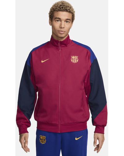 Nike Fc Barcelona Strike Dri-fit Soccer Track Jacket - Red