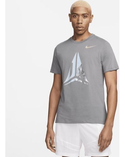 Nike T-shirt da basket dri-fit ja - Grigio