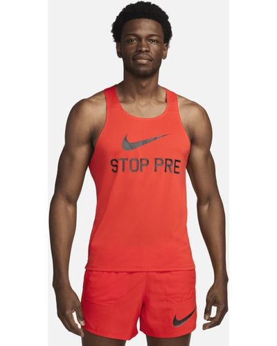 Nike Fast Run Energy Running Vest Polyester - Red