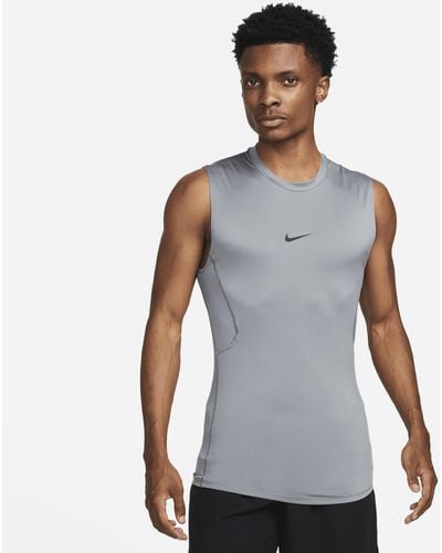 Nike Maglia da fitness aderente senza maniche dri-fit pro - Grigio