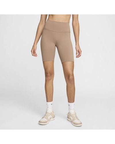 Nike One High-waisted 20.5cm (approx.) Biker Shorts 50% Recycled Polyester - Natural
