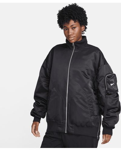 Nike Sportswear Essential Therma-fit Oversized Bomber Jacket - Black