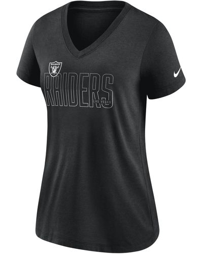 Nike Lockup Split (nfl Las Vegas Raiders) Mid V-neck T-shirt - Black