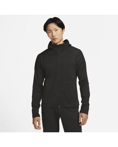Nike Yoga Dri-fit Full-zip Jersey Hoodie 50% Recycled Polyester - Black