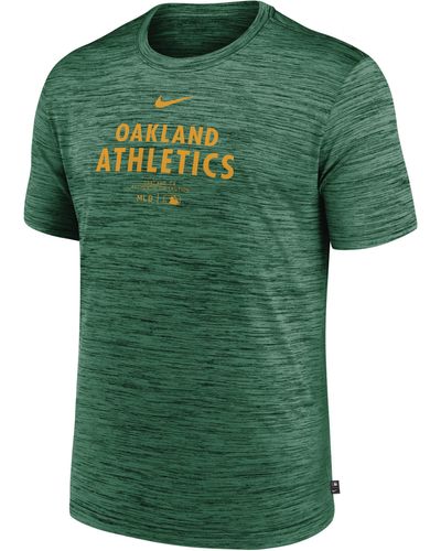 Nike Oakland Athletics Authentic Collection Practice Velocity Dri-fit Mlb T-shirt - Green