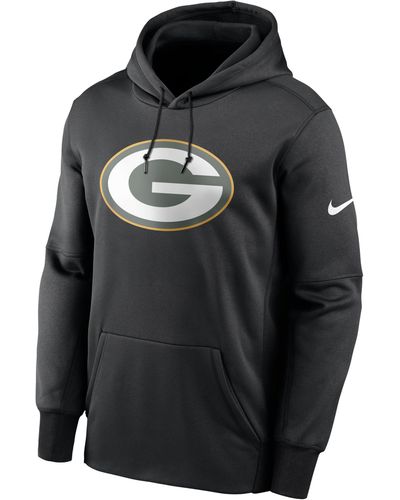 Nike Therma Prime Logo (nfl Bay Packers) Pullover Hoodie Polyester - Black