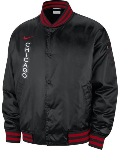 Nike Chicago Bulls 2023/24 City Edition Nba Jacket 50% Recycled Polyester - Black