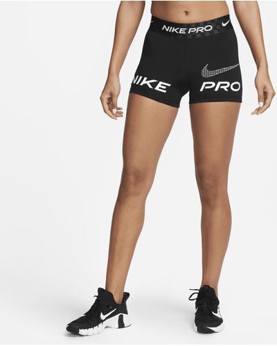 Nike Pro Dri-fit Mid-rise 3" Graphic Training Shorts - Black