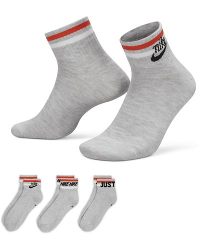 Nike Everyday Essential Ankle Socks (3 Pairs) Polyester - Grey
