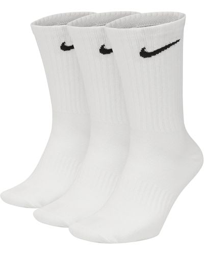 Nike Everyday Lightweight Training Crew Socks (3 Pairs) Polyester - White