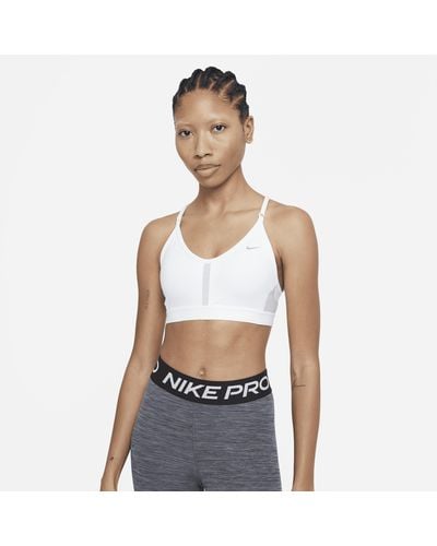 Nike Bra imbottito a sostegno leggero con scollo a v indy - Bianco