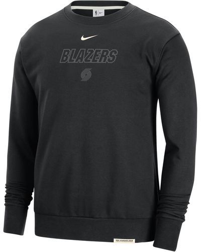 Nike Portland Trail Blazers Standard Issue Dri-fit Nba Sweatshirt - Black