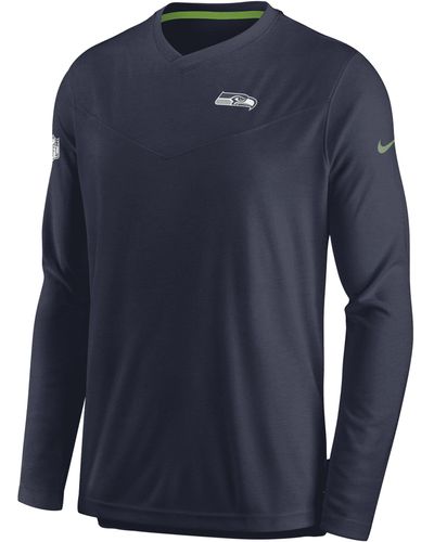 Nike Dri-fit Lockup Coach Uv (nfl Seattle Seahawks) Long-sleeve Top - Blue