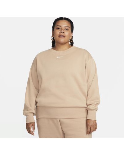 Nike Sportswear Phoenix Fleece Oversized Sweatshirt Met Ronde Hals - Naturel