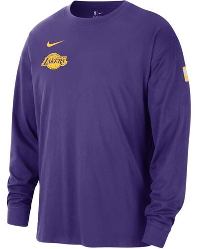 Nike Los Angeles Lakers Courtside Nba Long-sleeve Max90 T-shirt - Purple