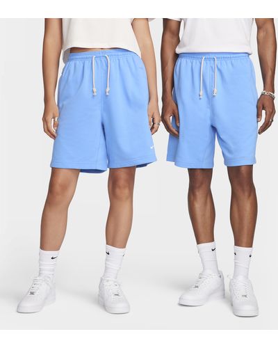 Nike Dri-fit Standard Issue 8" French Terry Basketball Shorts - Blue