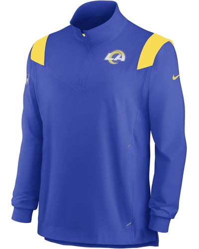 Nike Repel Coach (nfl Los Angeles Rams) 1/4-zip Jacket - Blue