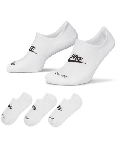 Nike Everyday plus cushioned footie dri-fit 3-pack socks white/ black - Bianco